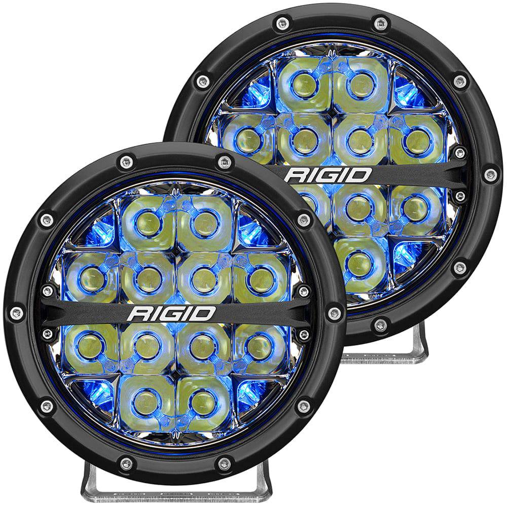 RIGID Industries 360-Series 6" LED Off-Road Fog Light Drive Beam w/Blue Backlight - Black Housing [36207] - Twin Screws Marine Service