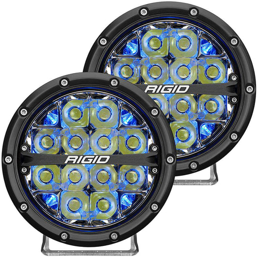 RIGID Industries 360-Series 6" LED Off-Road Fog Light Drive Beam w/Blue Backlight - Black Housing [36207] - Twin Screws Marine Service