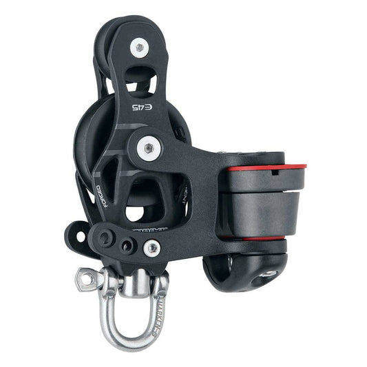 Harken 45mm Single Aluminum Element Fiddle Block w/Swivel  150 Cam Cleat [6235] - Twin Screws Marine Service