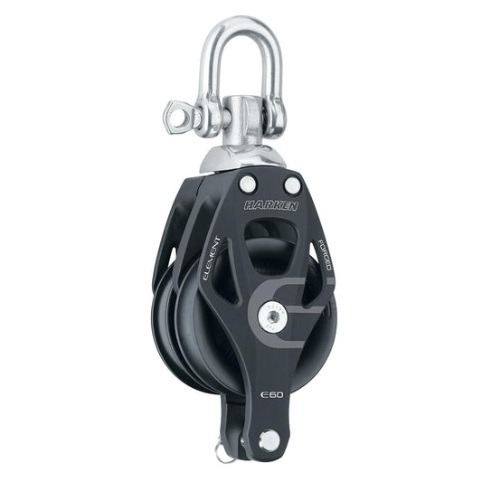 Harken 60mm Double Aluminum Element Block w/Swivel  Becket [6270] - Twin Screws Marine Service