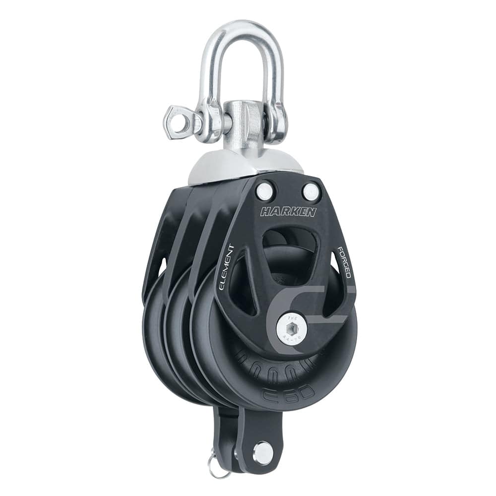 Harken 60mm Triple Aluminum Element Block w/Swivel  Becket [6273] - Twin Screws Marine Service