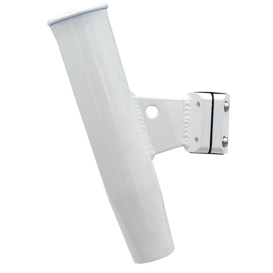C.E. Smith Aluminum Vertical Clamp-On Rod Holder 1-5/16" OD White Powdercoat w/Sleeve [53716] - Twin Screws Marine Service