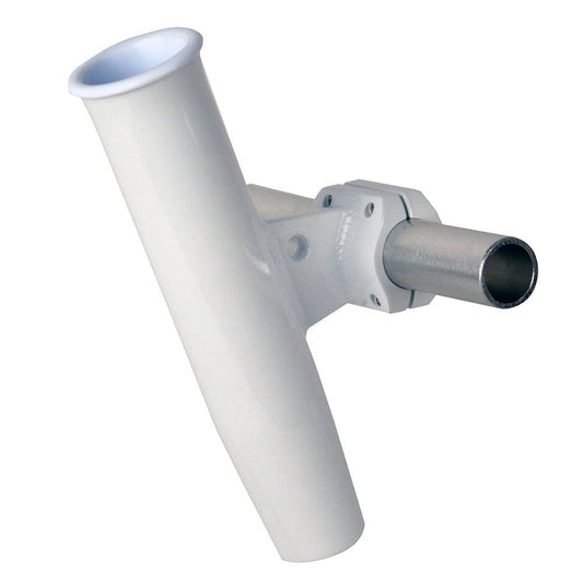 C.E. Smith Aluminum Horizontal Clamp-On Rod Holder 1.66" OD - White Powder Coated w/Sleeve [53721] - Twin Screws Marine Service