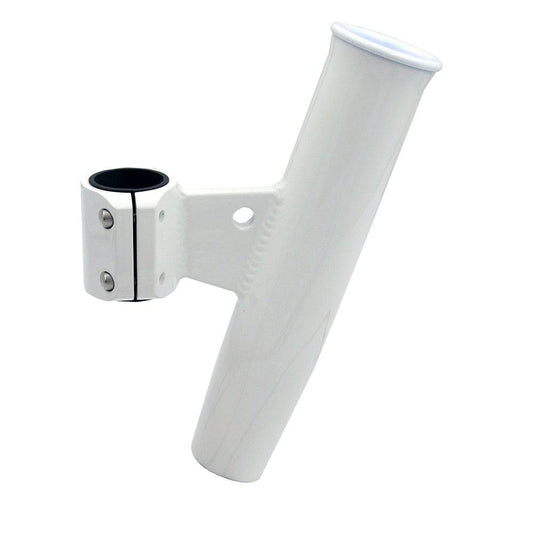 C.E. Smith Aluminum Vertical Clamp-On Rod Holder 1-2/3" OD White Powdercoat w/Sleeve [53726] - Twin Screws Marine Service
