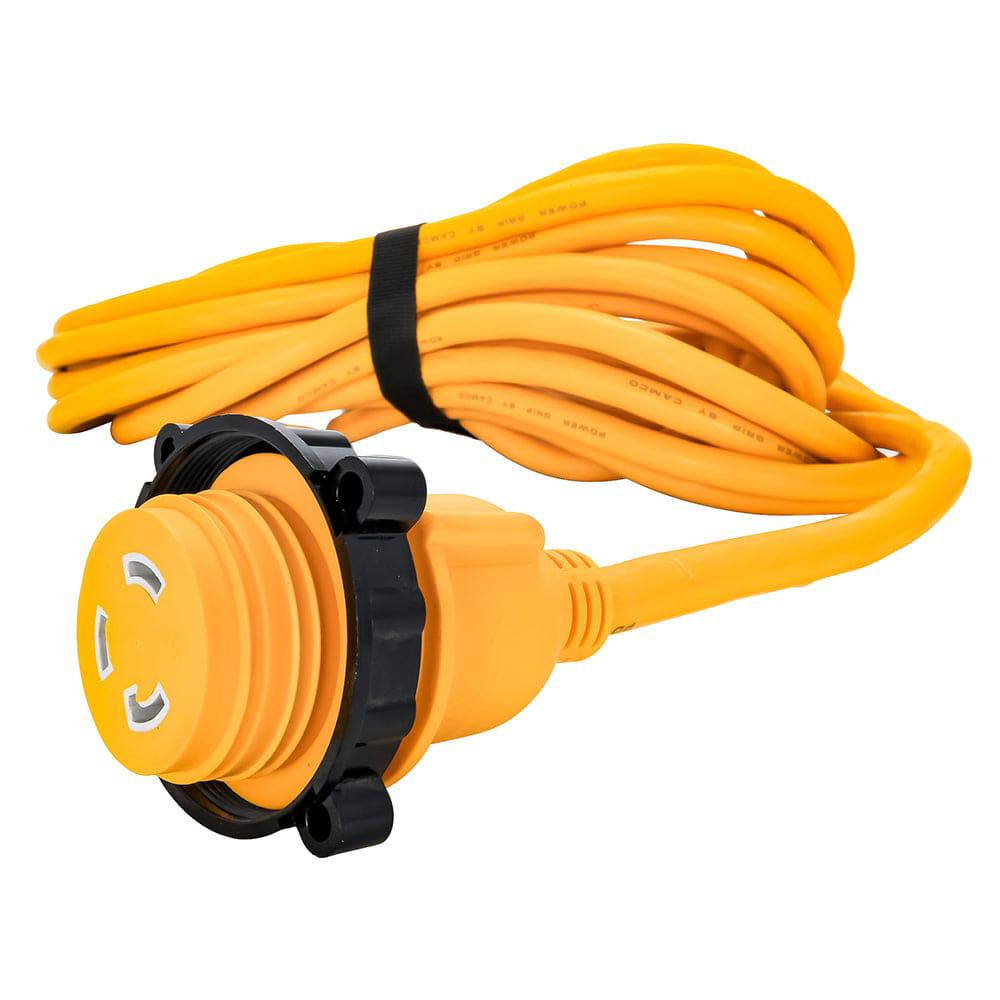 Camco 30 Amp Power Grip Marine Extension Cord - 50 M-Locking/F-Locking Adapter [55613] - Twin Screws Marine Service