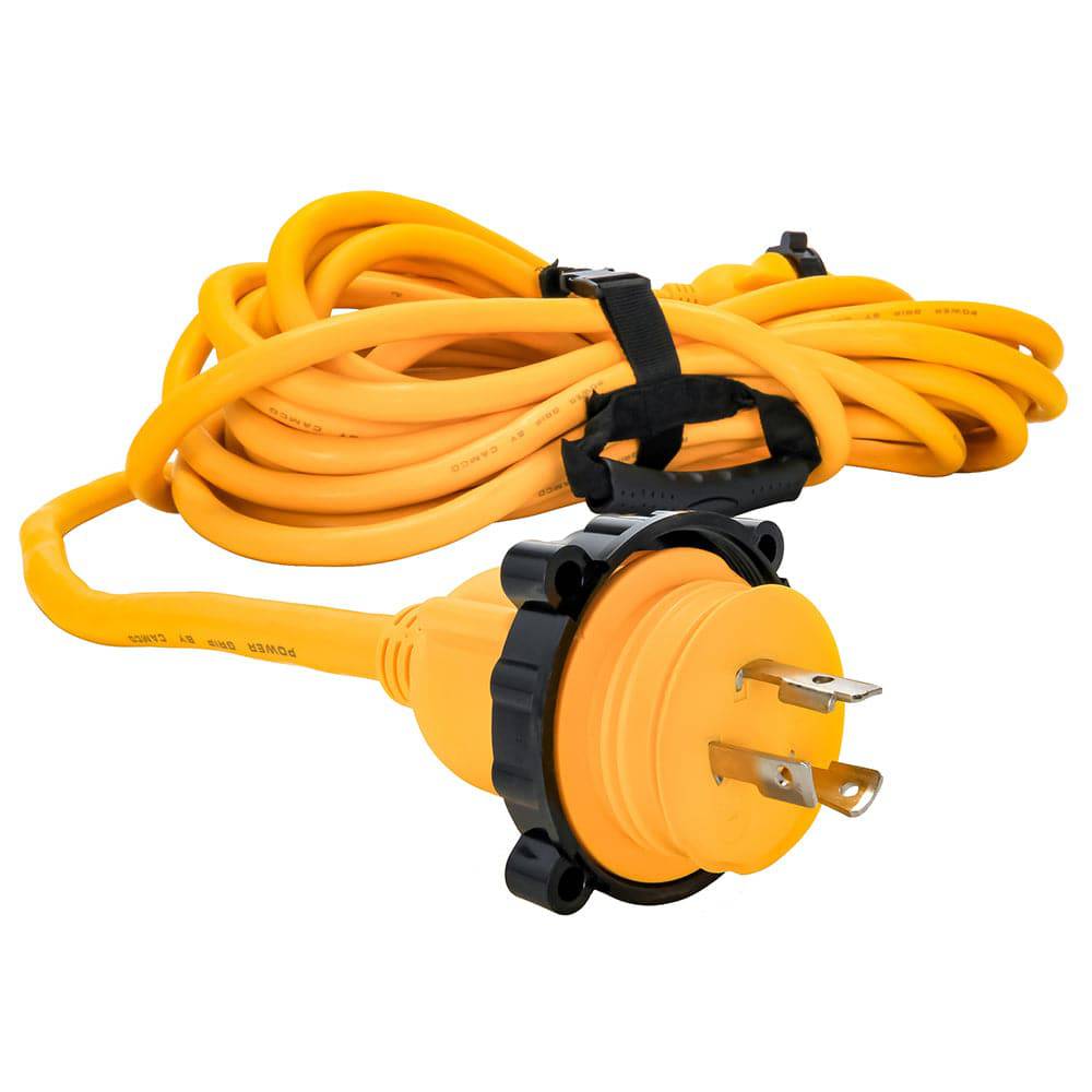 Camco 30 Amp Power Grip Marine Extension Cord - 50 M-Locking/F-Locking Adapter [55613] - Twin Screws Marine Service