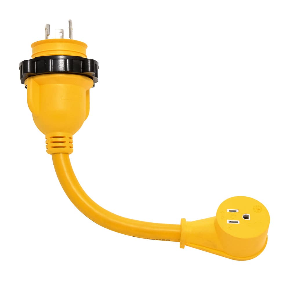 Camco 30AM/15AF Power Grip Marine 12" Dogbone - M-Locking/90F Adapter [55616] - Twin Screws Marine Service