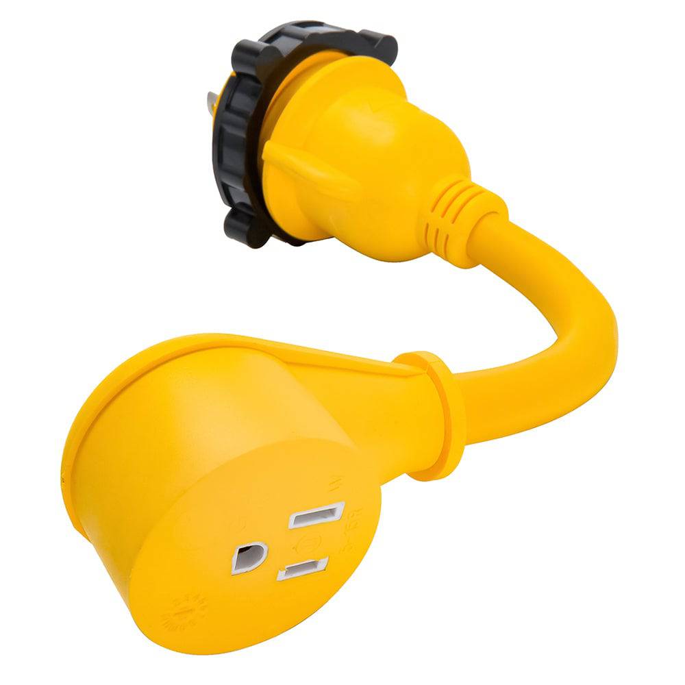 Camco 30AM/15AF Power Grip Marine 12" Dogbone - M-Locking/90F Adapter [55616] - Twin Screws Marine Service