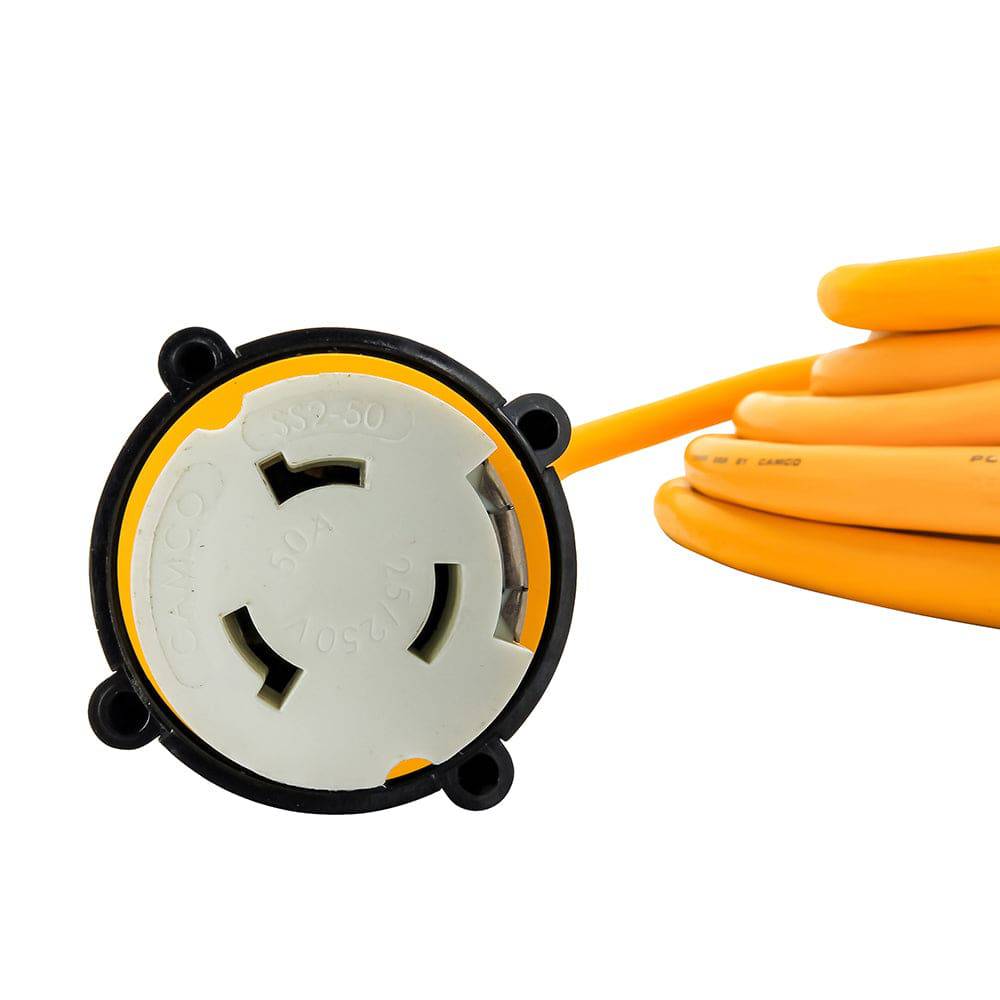 Camco 50 Amp Power Grip Marine Extension Cord - 50 M-Locking/F-Locking Adapter [55623] - Twin Screws Marine Service