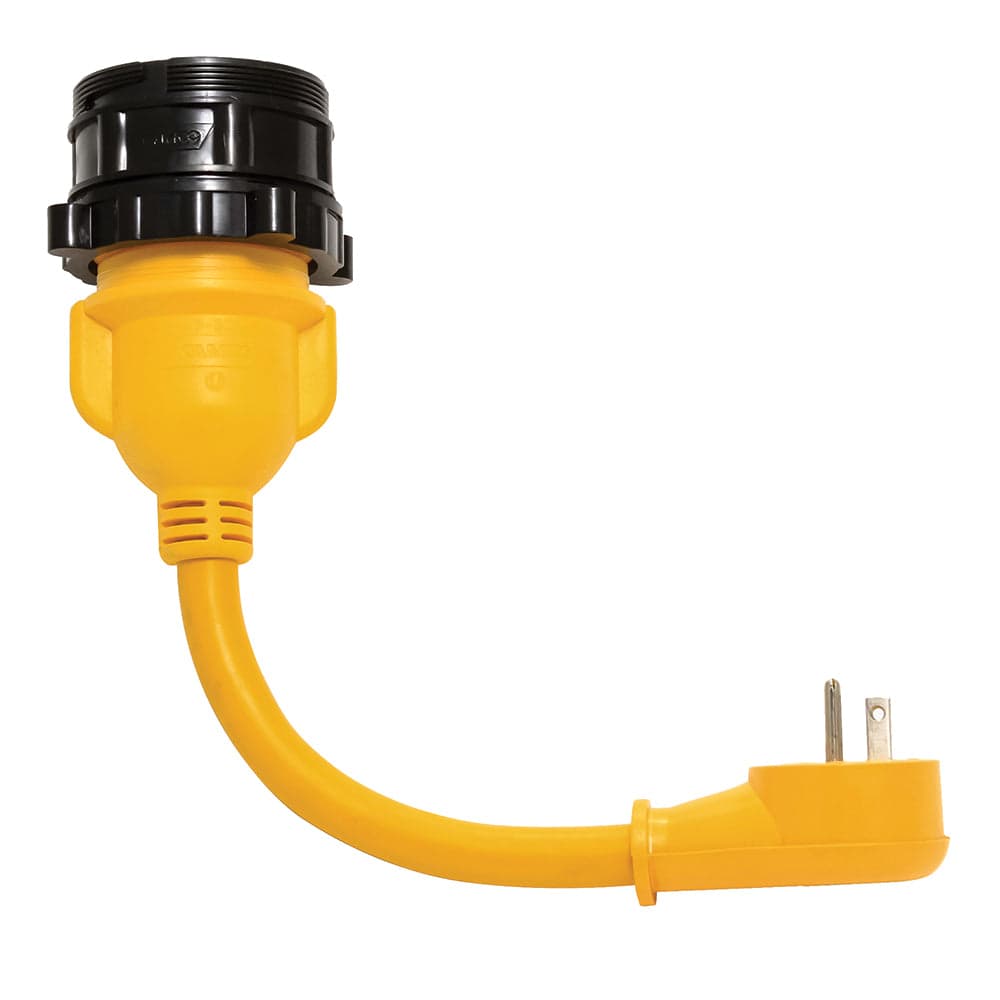 Camco PowerGrip Locking Adapter - 15A/125V Male to 30A/125V Female Locking [55635] - Twin Screws Marine Service