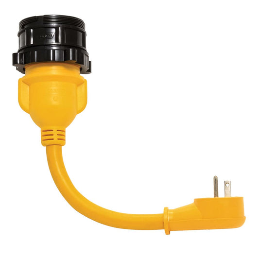 Camco PowerGrip Locking Adapter - 15A/125V Male to 30A/125V Female Locking [55635] - Twin Screws Marine Service