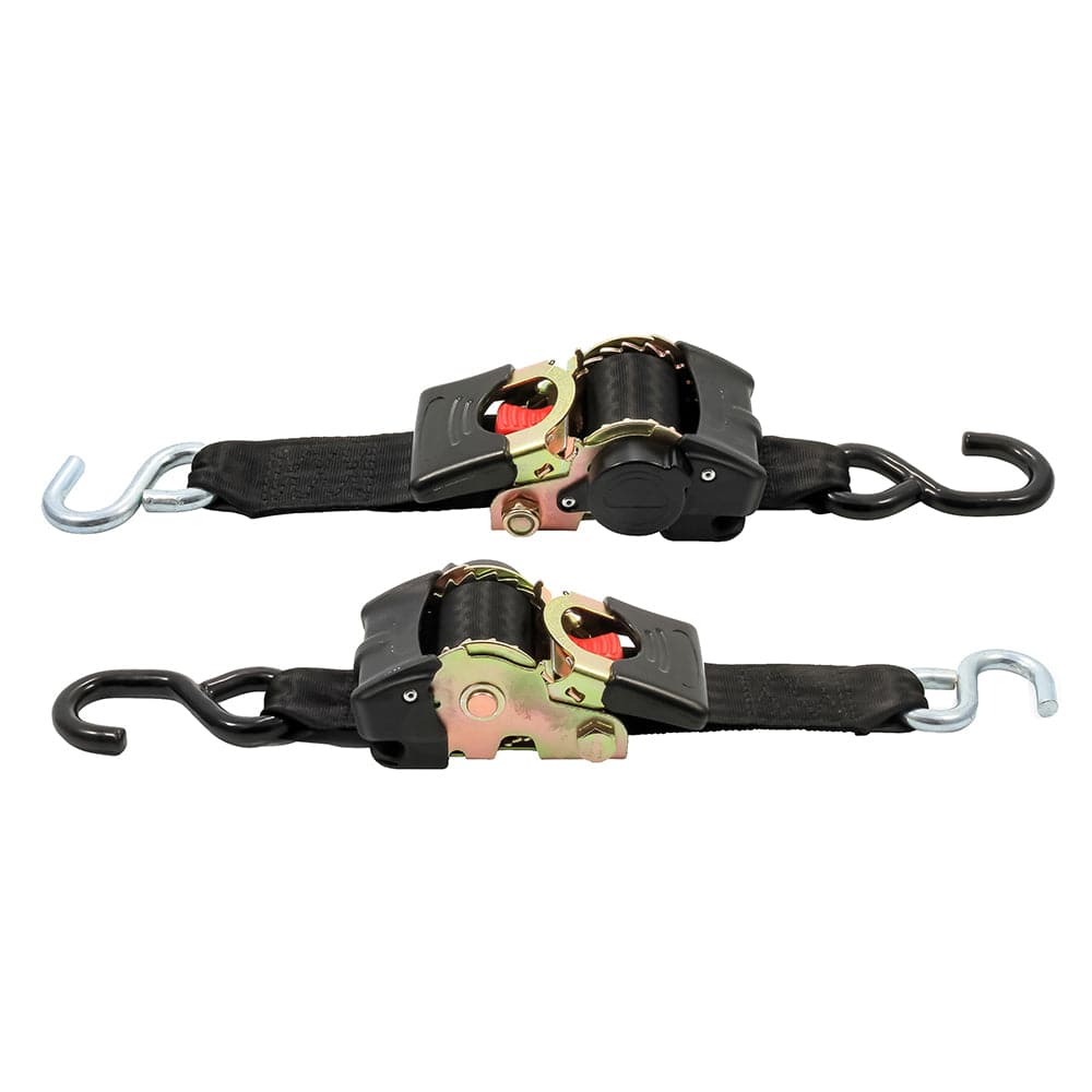 Camco Retractable Tie Down Straps - 2" Width 6 Dual Hooks [50031] - Twin Screws Marine Service