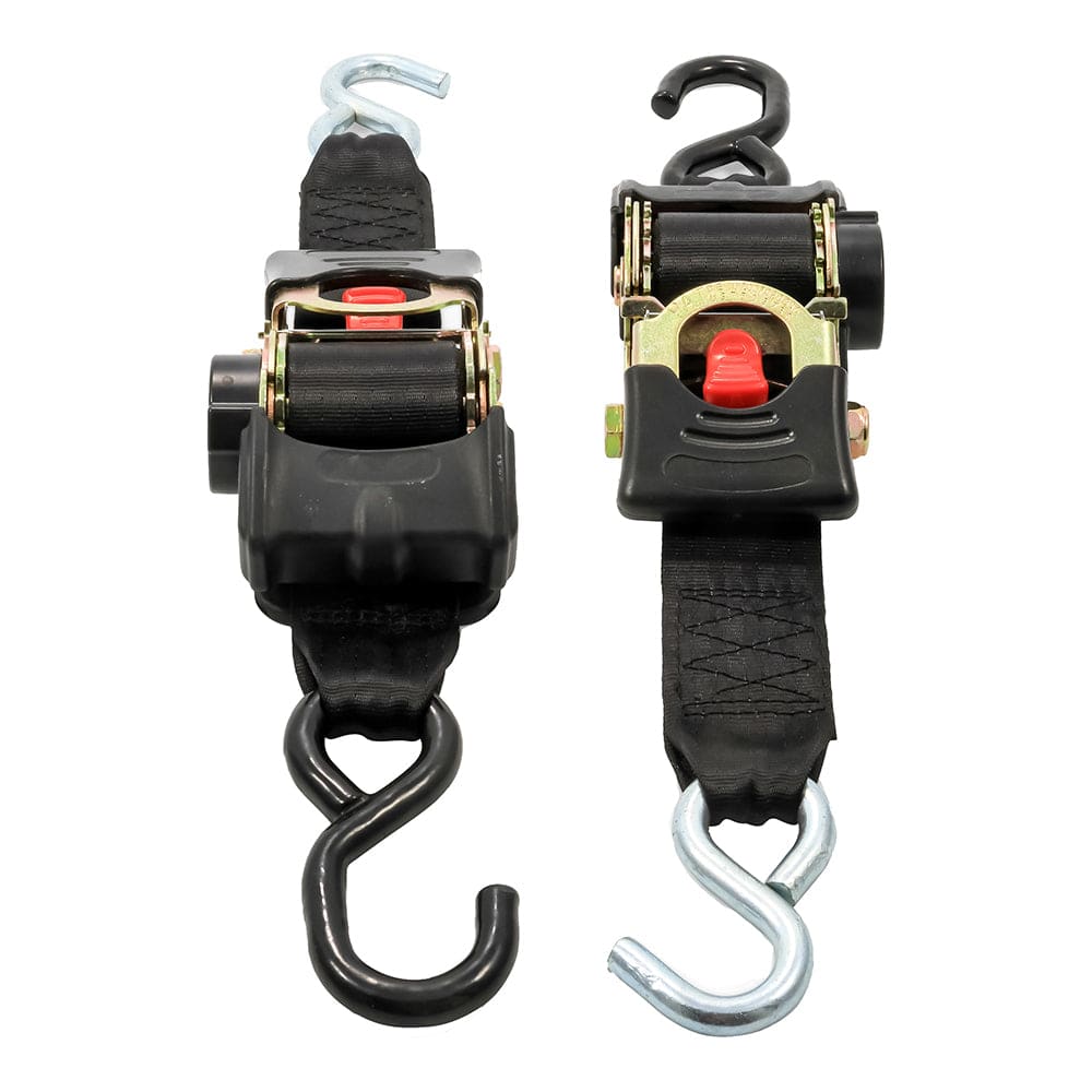 Camco Retractable Tie Down Straps - 2" Width 6 Dual Hooks [50031] - Twin Screws Marine Service