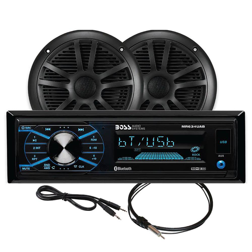 Boss Audio MCBK634B.6 Marine Stereo  6.5" Speaker Kit - Black [MCBK634B.6] - Twin Screws Marine Service