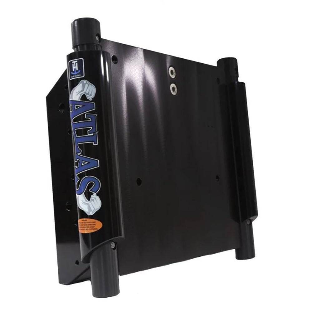 T-H Marine ATLAS 12" Set Back Hydraulic Jack Plate - Gloss Black Anodized [AHJ-12V-B-DP] - Twin Screws Marine Service