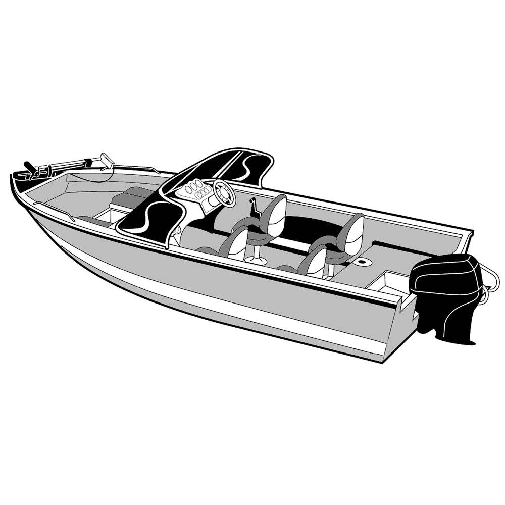 Carver Performance Poly-Guard Wide Series Styled-to-Fit Boat Cover f/18.5 Aluminum V-Hull Boats w/Walk-Thru Windshield - Grey [72318P-10] - Twin Screws Marine Service