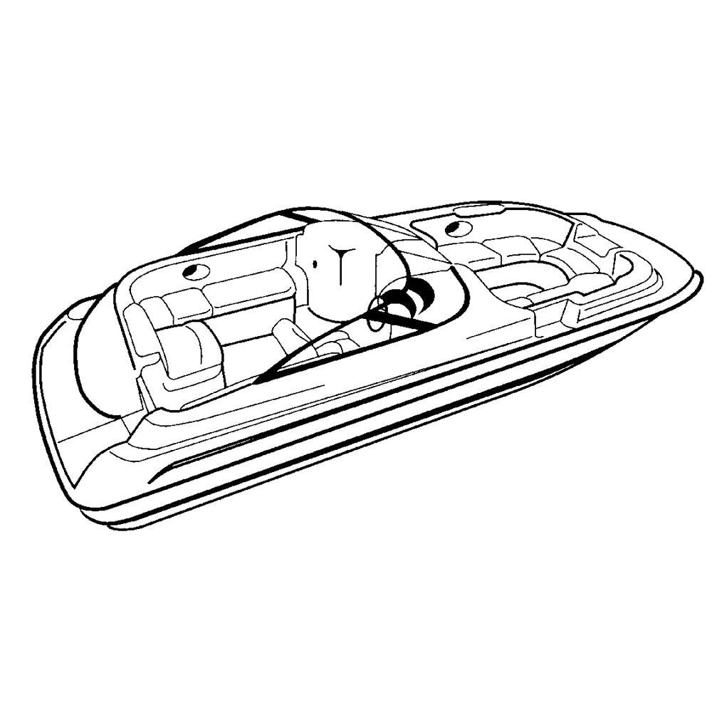 Carver Performance Poly-Guard Styled-to-Fit Boat Cover f/20.5 Sterndrive Deck Boats w/Walk-Thru Windshield - Grey [95120P-10] - Twin Screws Marine Service