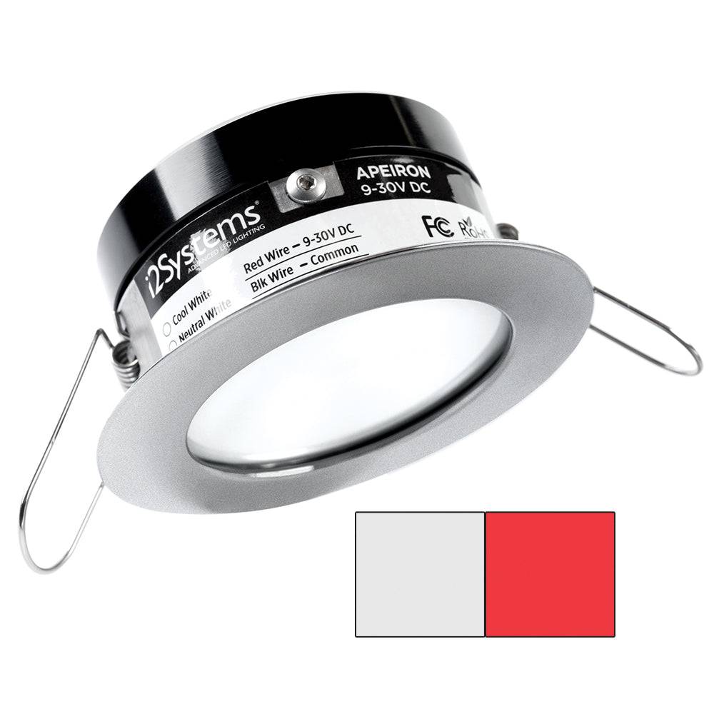 i2Systems Apeiron PRO A503 - 3W Spring Mount Light - Round - Cool White  Red - Brushed Nickel Finish [A503-41AAG-H] - Twin Screws Marine Service