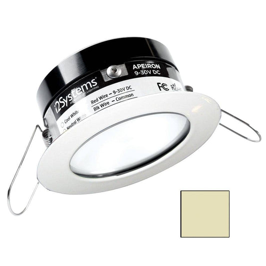 i2Systems Apeiron PRO A503 - 3W Spring Mount Light - Round - Warm White - White Finish [A503-31CBBR] - Twin Screws Marine Service