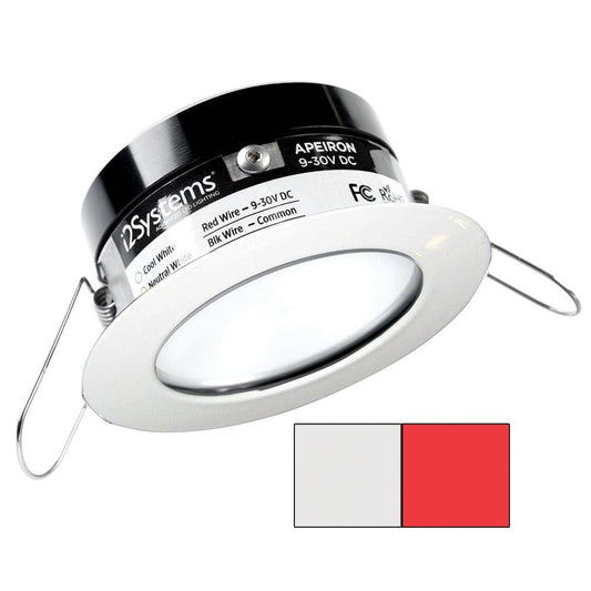 i2Systems Apeiron PRO A503 - 3W Spring Mount Light - Round - Cool White  Red - White Finish [A503-31AAG-H] - Twin Screws Marine Service