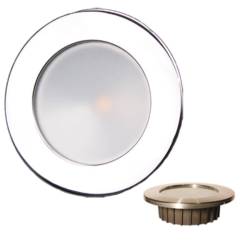 Lunasea Gen3 Warm White, RGBW Full Color 3.5 IP65 Recessed Light w/Polished Stainless Steel Bezel - 12VDC [LLB-46RG-3A-SS] - Twin Screws Marine Service