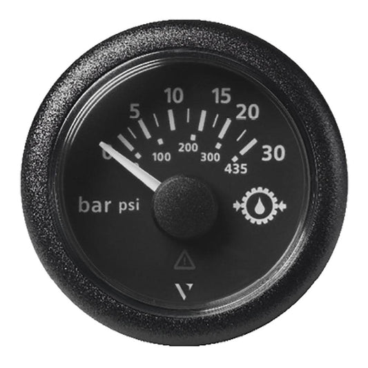 Veratron 52MM (2-1/16") ViewLine Transmission Oil Pressure 30 Bar/435 PSI - Black Dial  Round Bezel [A2C59514141] - Twin Screws Marine Service