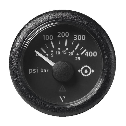 Veratron 2-1/16" (52mm) ViewLine Transmission Oil Pressure 400 PSI/25 Bar - Black Dial  Round Bezel [A2C59514145] - Twin Screws Marine Service