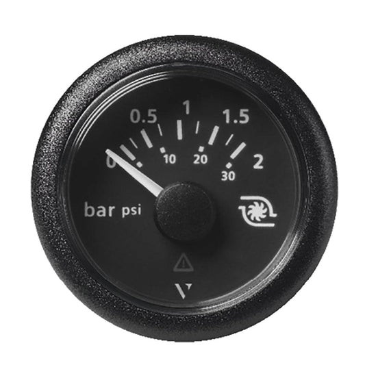 Veratron 52MM (2-1/16") ViewLine Boost Pressure Gauge 2 Bar/30 PSI - Black Dial  Round Bezel [A2C59514149] - Twin Screws Marine Service