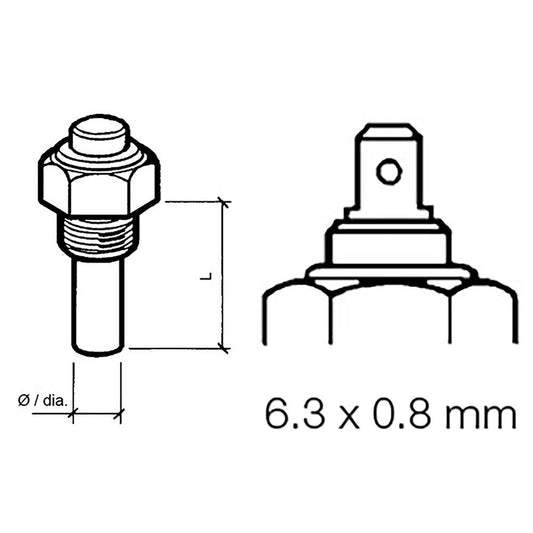 Veratron Engine Oil Temperature Sensor - Single Pole, Common Ground - 50-150C/120-300F - 6/24V - M14 x 1.5 Thread [323-801-004-002N] - Twin Screws Marine Service