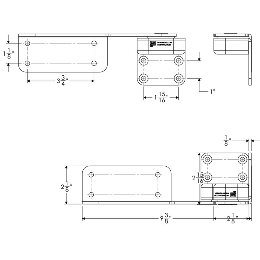 TACO Command Ratchet Hinges - 9-3/8" - Polished 316 Stainless Steel - Pair [H25-0016] - Twin Screws Marine Service