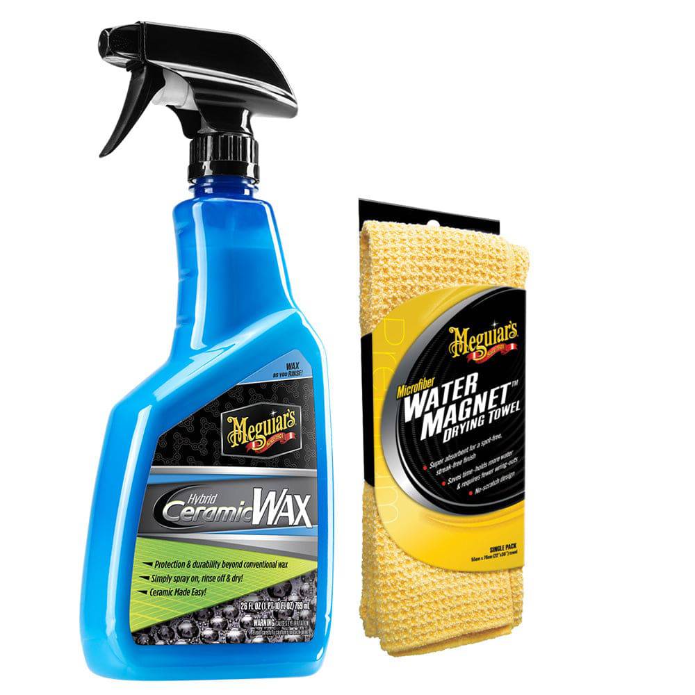 Meguiars Hybrid Ceramic Wax w/Water Magnet Microfiber Drying Towel - 22" x 30" [G190526-X2000KIT] - Twin Screws Marine Service