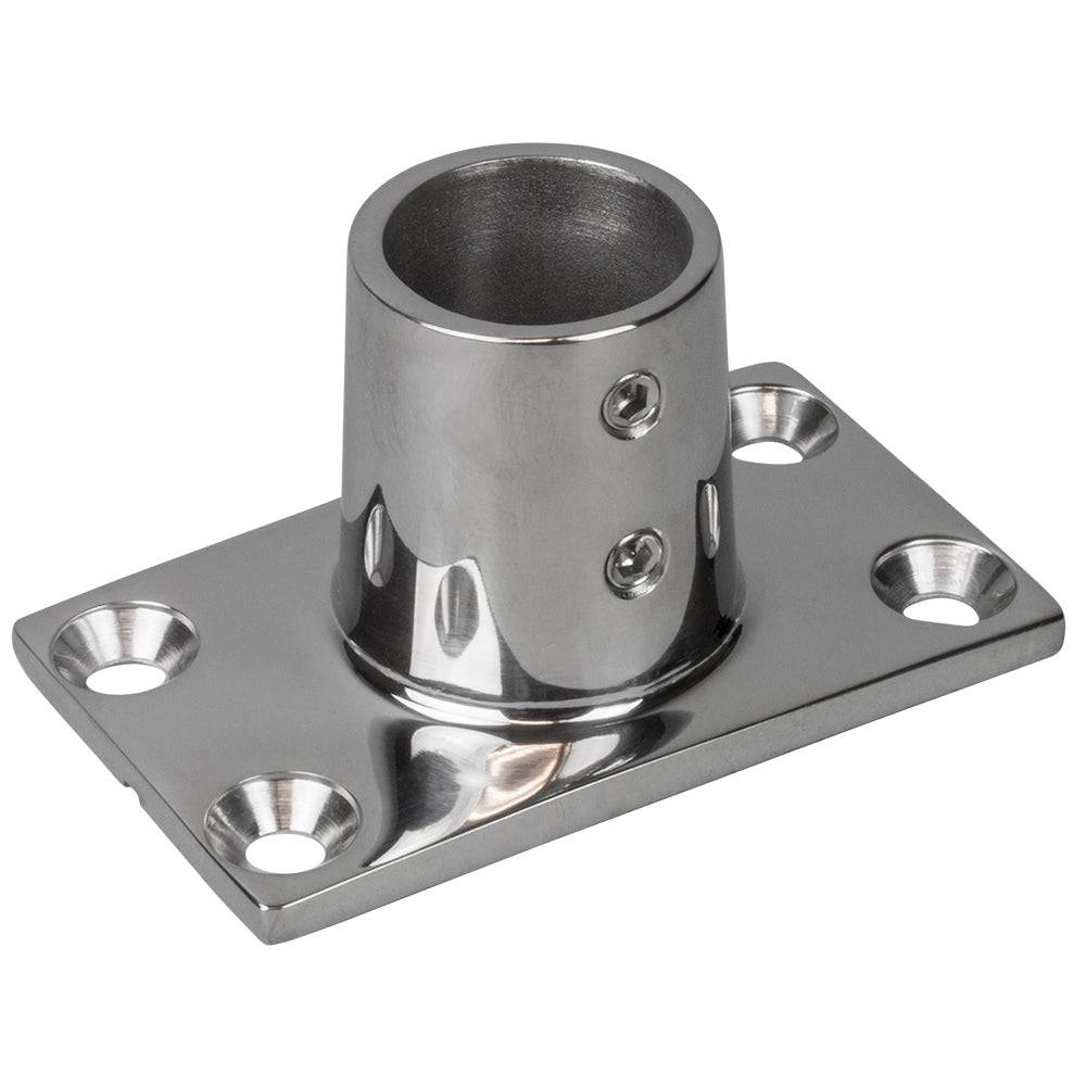 Sea-Dog Rail Base Fitting Rectangular Base 90 316 Stainless Steel - 1-7/8" x 3-3/16" - 1" OD [281901-1] - Twin Screws Marine Service