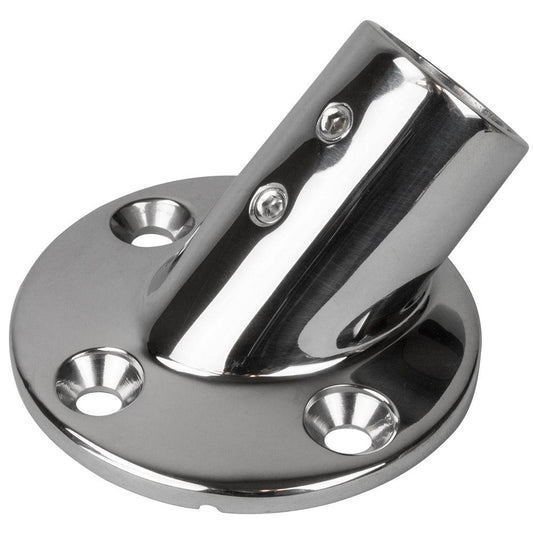 Sea-Dog Rail Base Fitting 2-3/4" Round Base 45 316 Stainless Steel - 1" OD [280451-1] - Twin Screws Marine Service