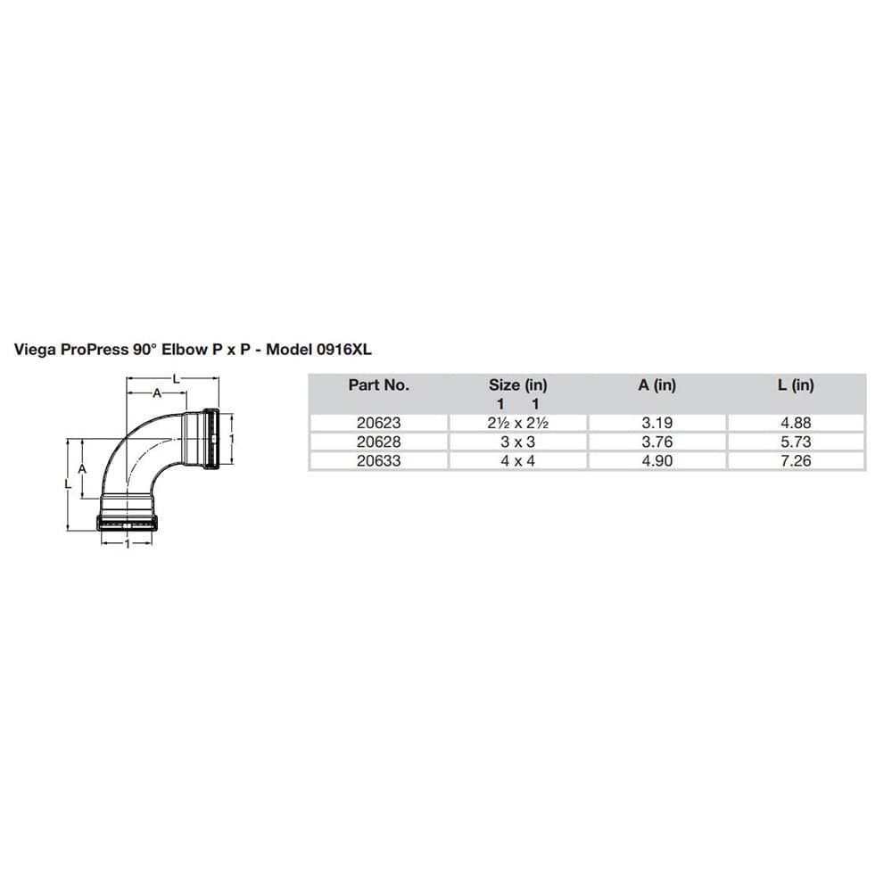 Viega ProPress 2-1/2" - 90 Copper Elbow - Double Press Connection - Smart Connect Technology [20623] - Twin Screws Marine Service