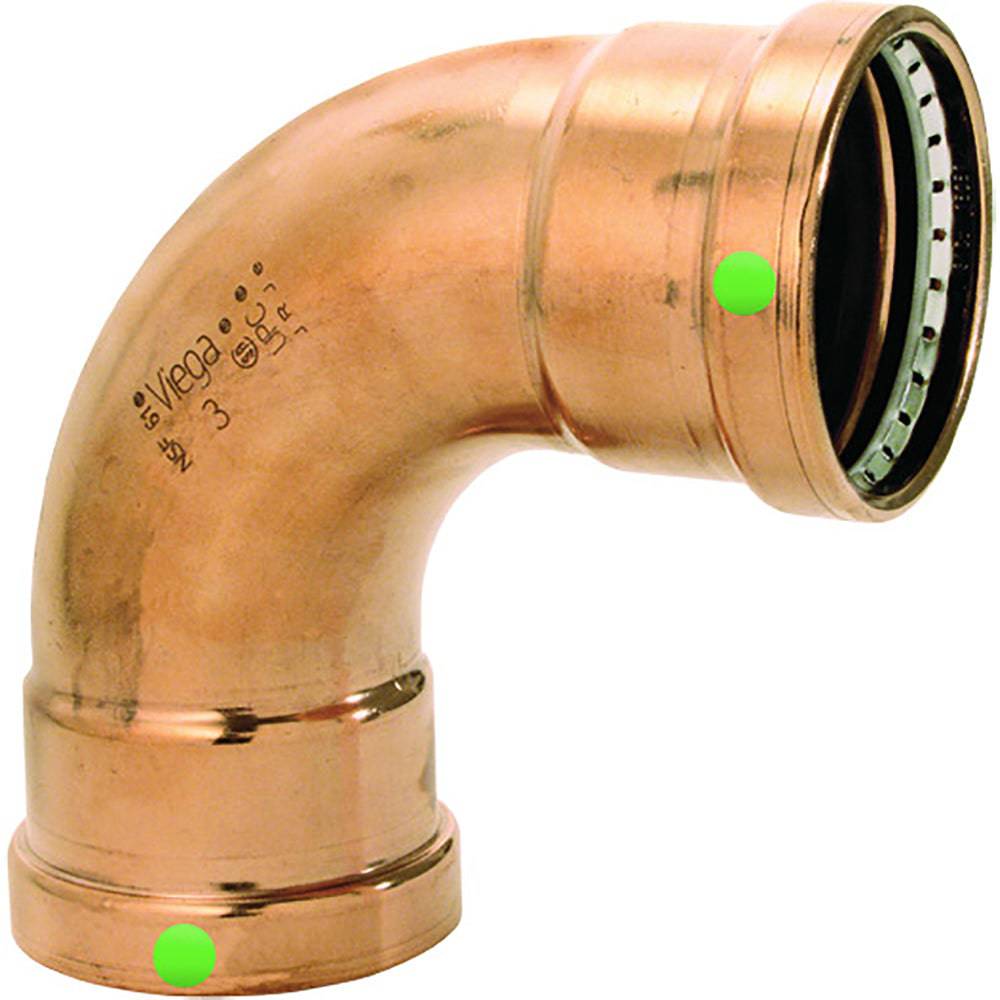 Viega ProPress 2-1/2" - 90 Copper Elbow - Double Press Connection - Smart Connect Technology [20623] - Twin Screws Marine Service