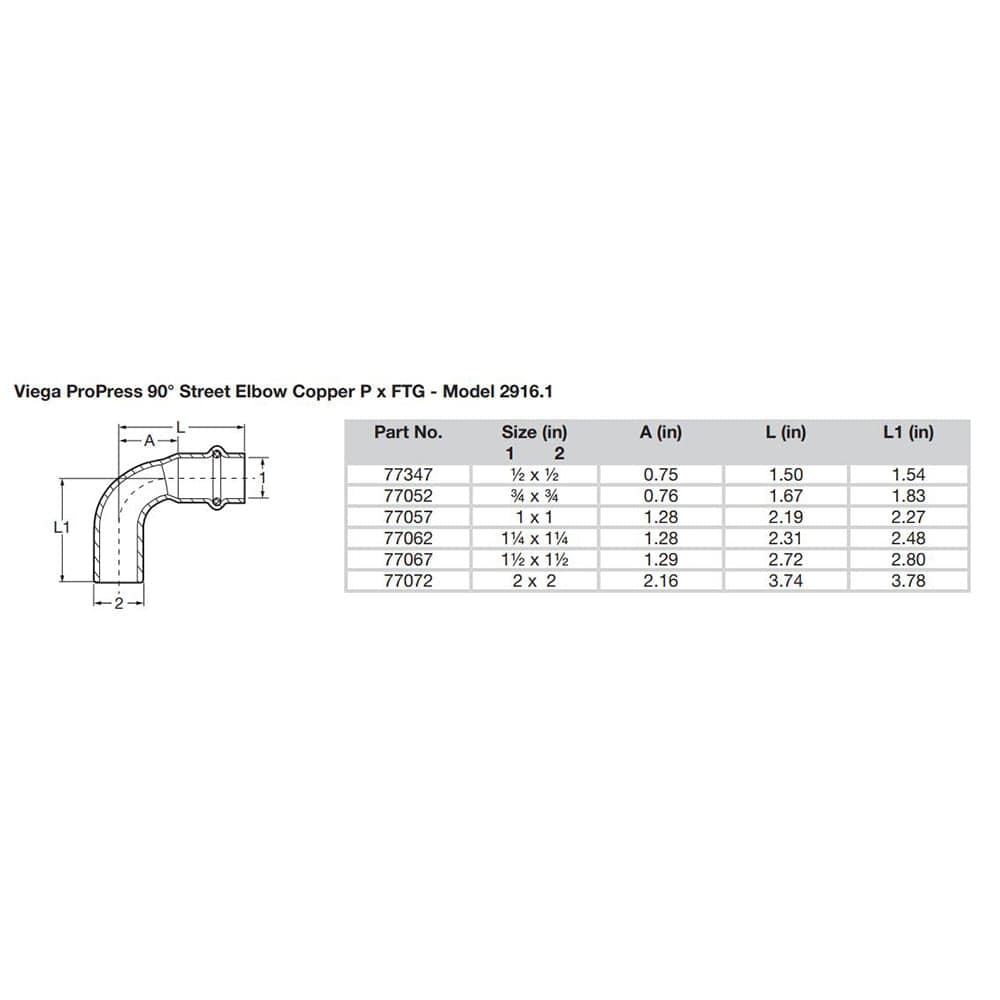 Viega ProPress 1-1/4" - 90 Copper Elbow - Street/Press Connection - Smart Connect Technology [77062] - Twin Screws Marine Service