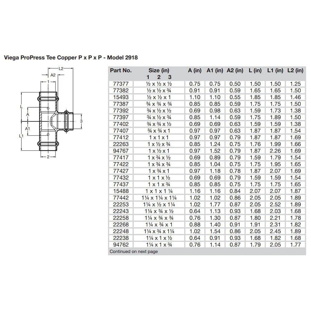 Viega ProPress 1/2" Copper Tee - Triple Press Connection - Smart Connect Technology [77377] - Twin Screws Marine Service