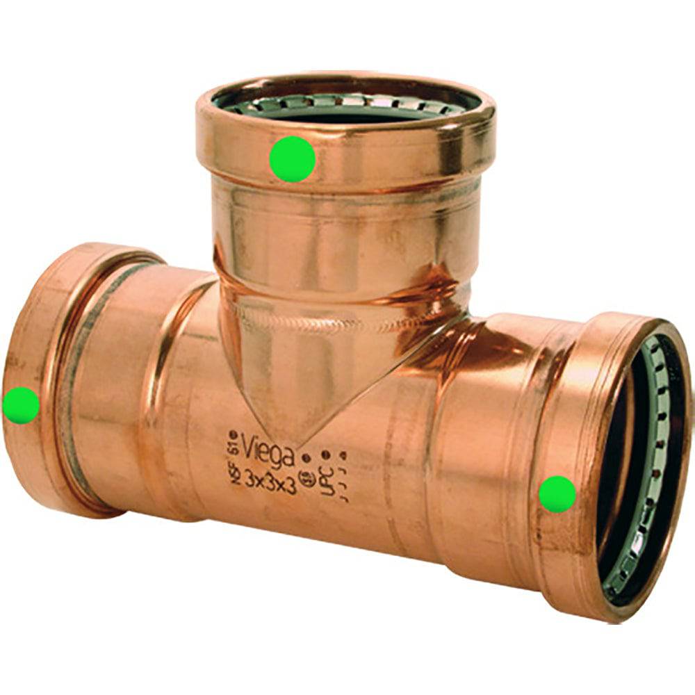 Viega ProPress 2-1/2" Copper Tee - Triple Press Connection - Smart Connect Technology [20683] - Twin Screws Marine Service