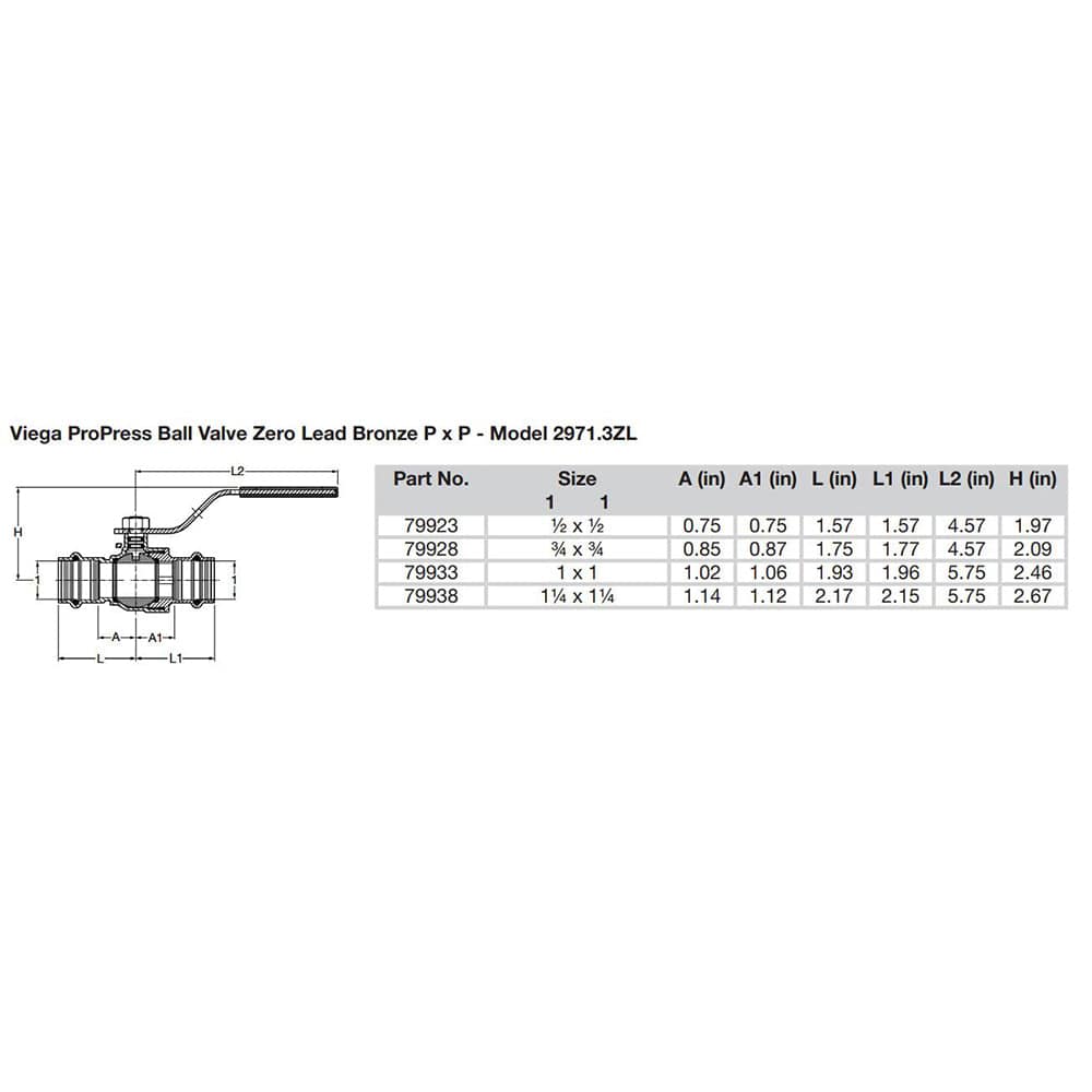 Viega ProPress 1" Zero Lead Bronze Ball Valve w/Stainless Stem - Double Press Connection - Smart Connect Technology [79933] - Twin Screws Marine Service