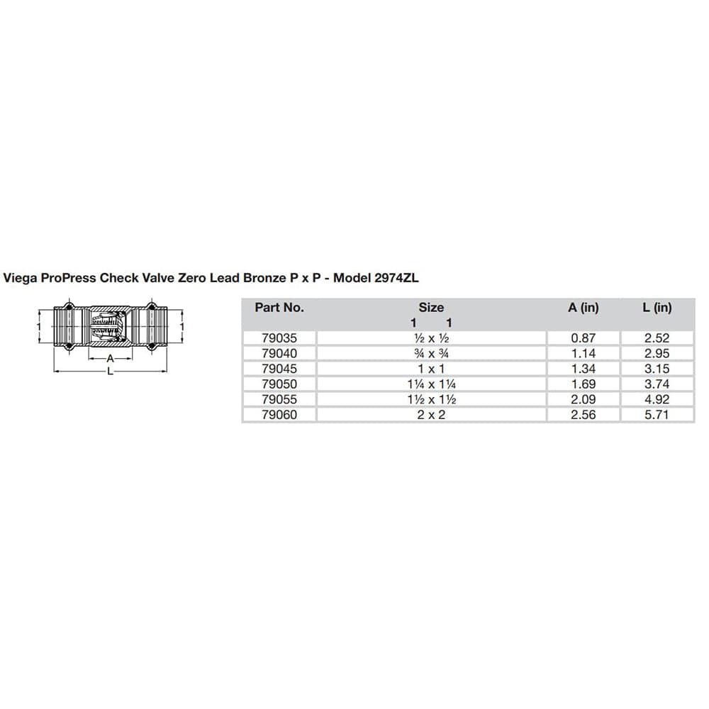 Viega ProPress 2" Zero Lead Check Valve - Double Press Connection - Smart Connect Technology [79060] - Twin Screws Marine Service