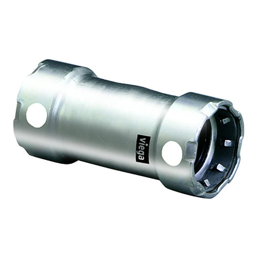 Viega MegaPress 1-1/2" Stainless Steel 304 Coupling w/o Stop - Double Press Connection - Smart Connect Technology [95325] - Twin Screws Marine Service