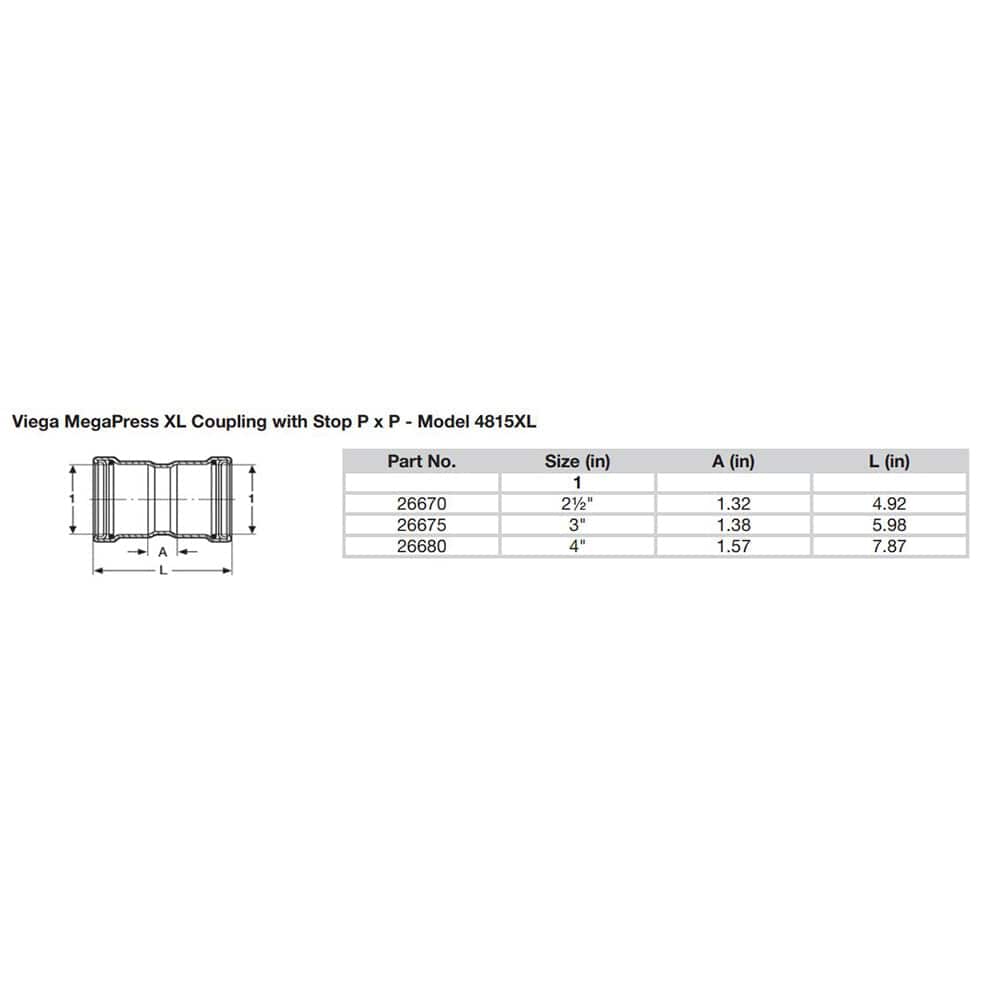 Viega MegaPress 4" Carbon Steel Coupling w/Stop w/FMK Double Press Connection - Smart Connect Technology [26680] - Twin Screws Marine Service