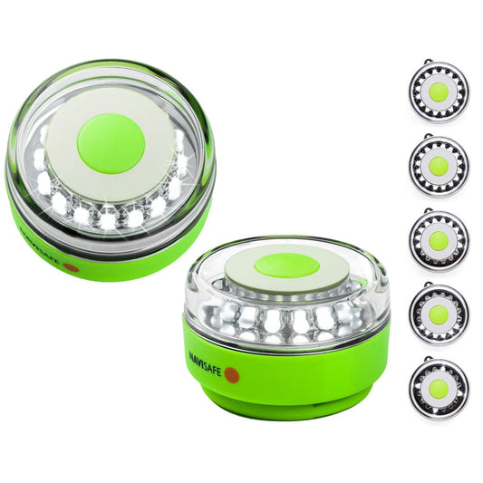 Navisafe Navilight All-White 5 Mode 360 Rescue 2NM w/Green Magnet Base [010-1] - Twin Screws Marine Service