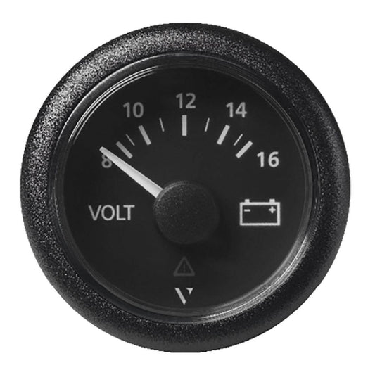 Veratron 52 MM (2-1/16") ViewLine Voltmeter - 8 to16V - Black Dial  Bezel [A2C59512545] - Twin Screws Marine Service