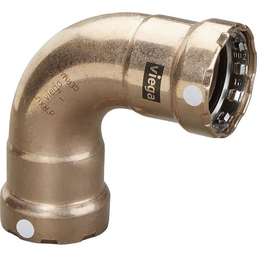 Viega MegaPress 1" 90 Copper Nickel Elbow - Double Press Connection - Smart Connect Technology [88010] - Twin Screws Marine Service