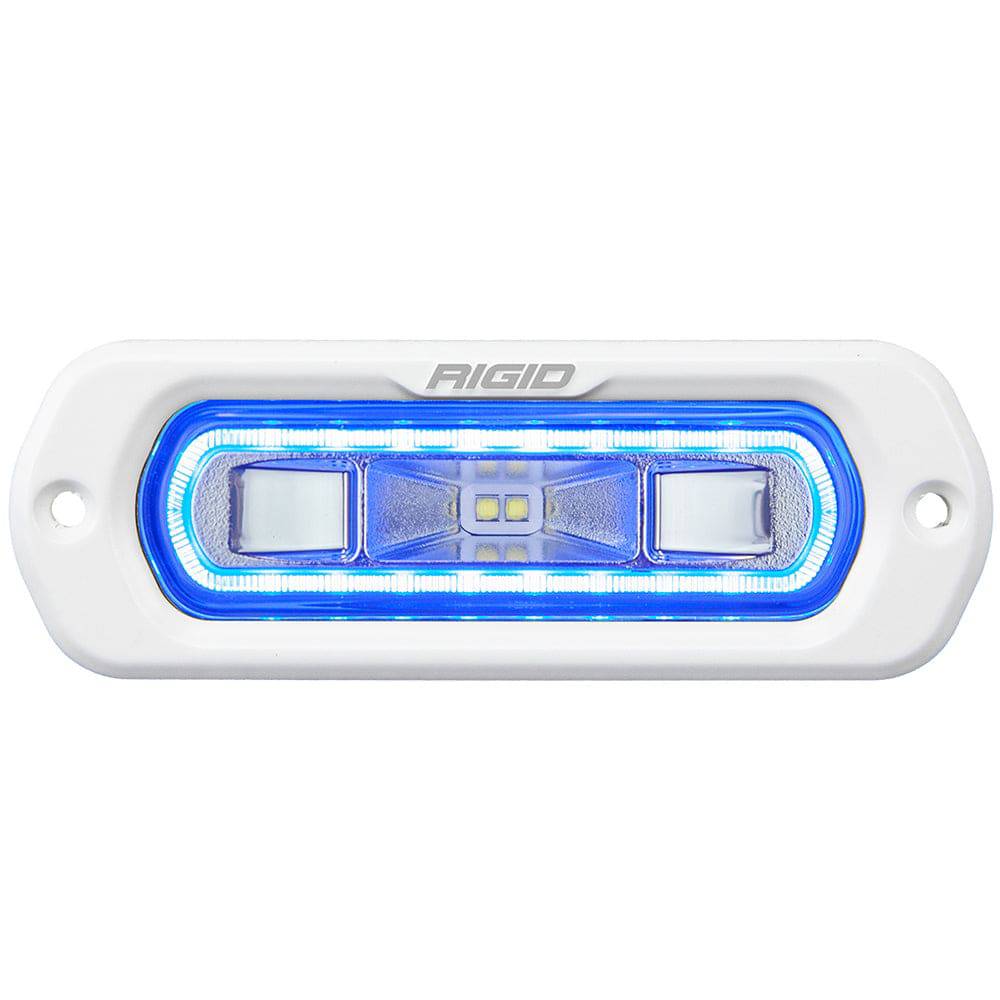 RIGID Industries SR-L Series Marine Spreader Light - White Flush Mount - White Light w/Blue Halo [51201] - Twin Screws Marine Service