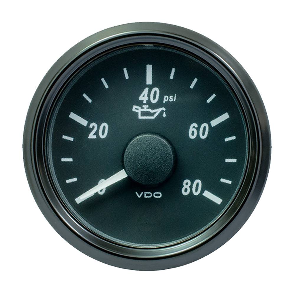 VDO SingleViu 52mm (2-1/16") Oil Pressure Gauge - 80 PSI - 0-180 Ohm [A2C3833190030] - Twin Screws Marine Service