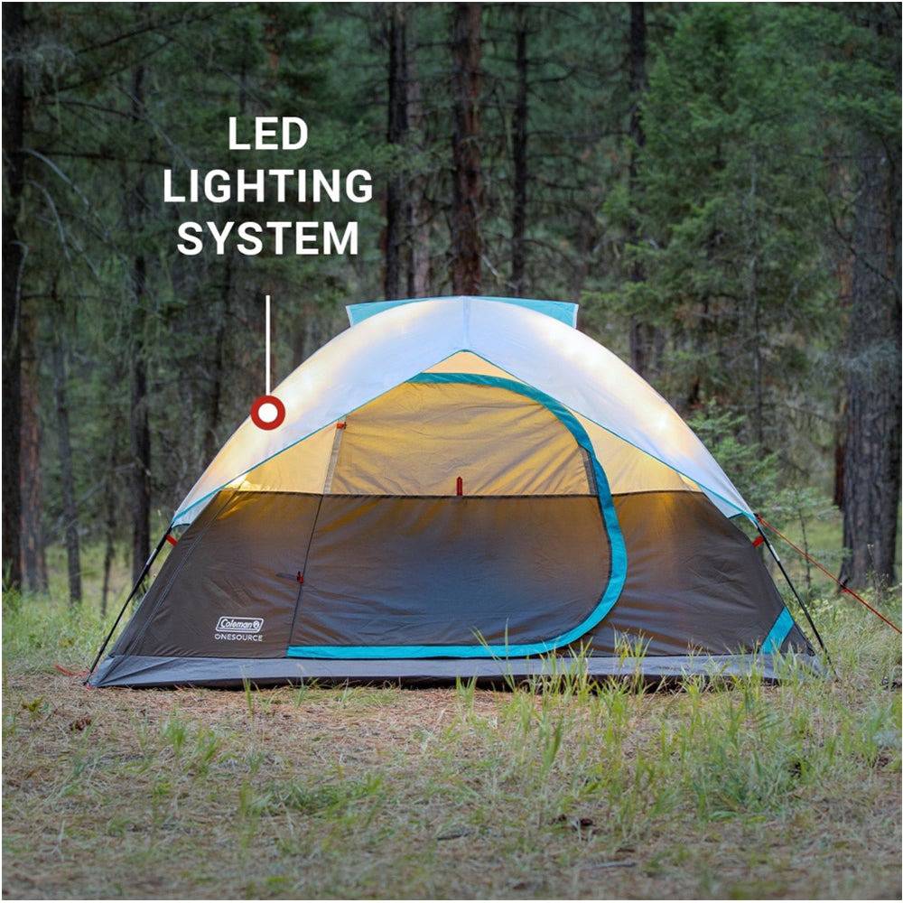 Coleman OneSource Rechargeable 4-Person Camping Dome Tent w/Airflow System  LED Lighting [2000035457] - Twin Screws Marine Service