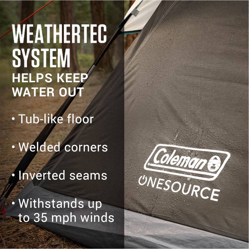 Coleman OneSource Rechargeable 4-Person Camping Dome Tent w/Airflow System  LED Lighting [2000035457] - Twin Screws Marine Service