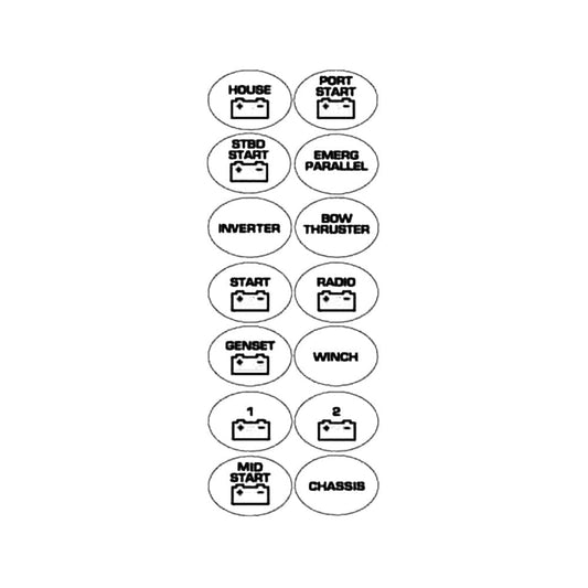 BEP Battery Switch Label Sheet [713] - Twin Screws Marine Service